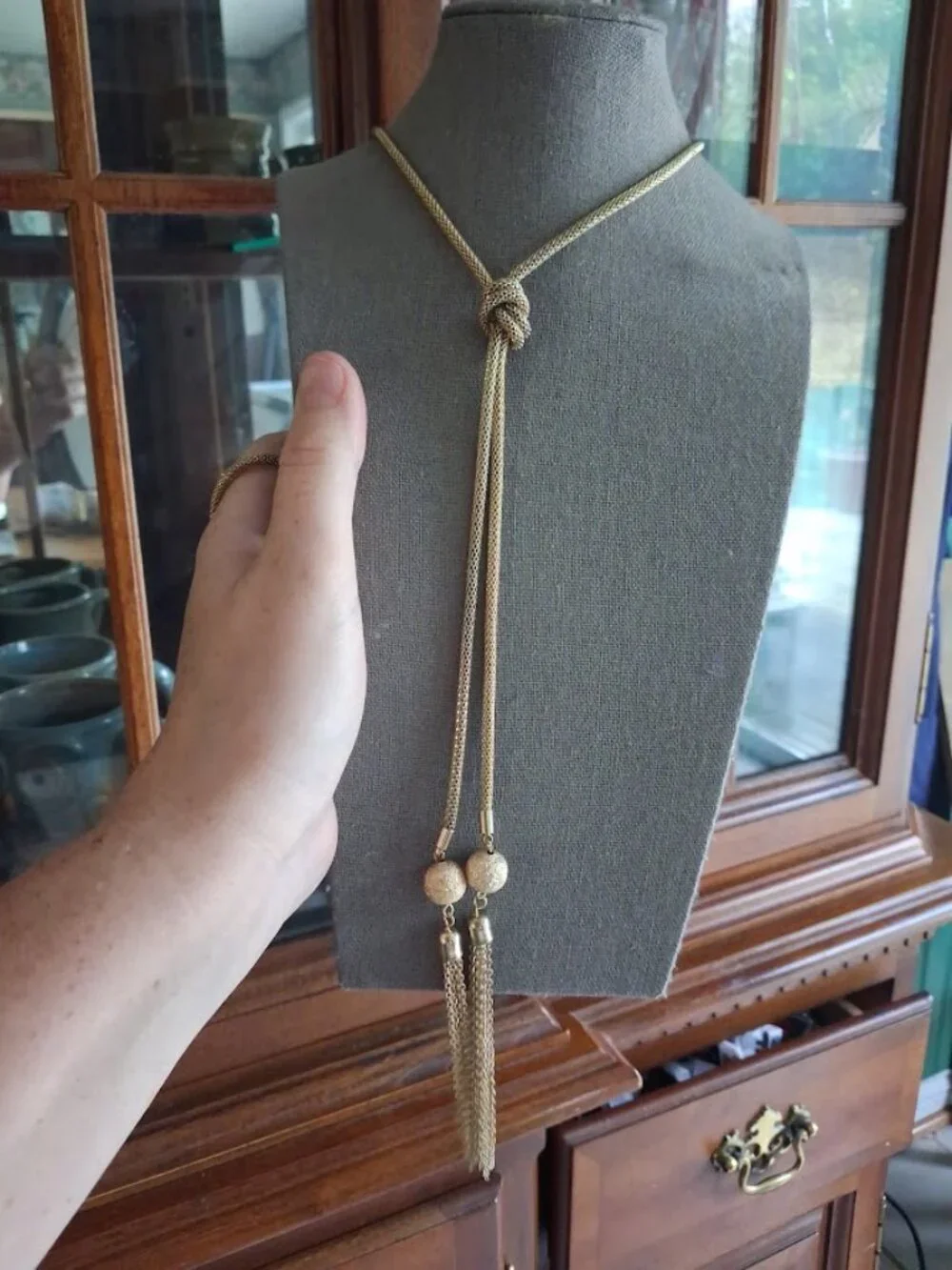30 inch Knot Tassel Statement necklace